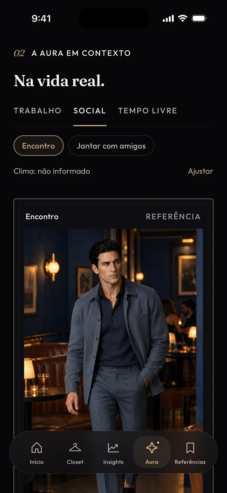 A Aura em contexto: a mesma direção aplicada a um encontro